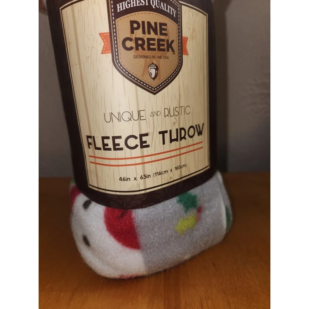 Pine Creek Fleece Throw Blanket 46 x 63 Unique Snowmen &‎ Pets Christmas New